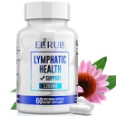 Suplemento de soporte linfático, Suplementos de drenaje linfático con Dandelion, Burdock, Echinacea, Lemon &amp; More, Apoyo del sistema linfático para hombres y mujeres – 60 cápsulas