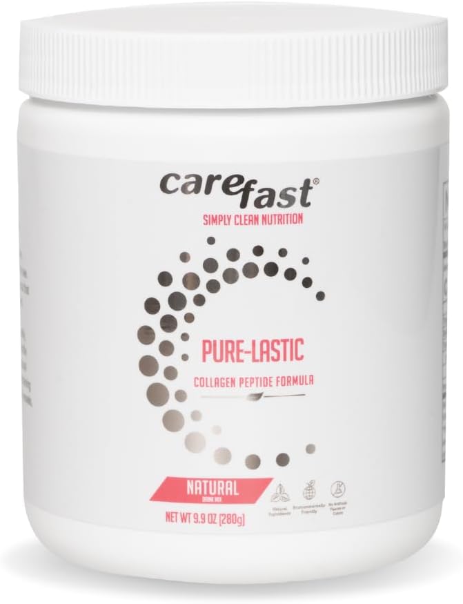 Péptidos de colágeno puro-lÁstico, Pasta de pasto Criado de Bebida Nutricional Mix Paleo Friendly, Polvo de colágeno hidrolizado para la piel, el cabello y el crecimiento del suelo Apoyo 9.9 onzas (280 g)