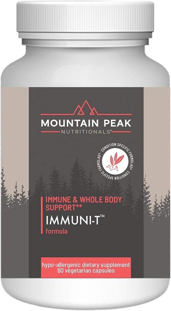 Mountain Peak Nutritionals Immuni-T - Helps Support Respiratory and Immune System - Zinc, Vitamin A, Vitamin C and Vitamin B6 - Hypoallergenic Dietary Supplement (60 Vegetarian Capsules)