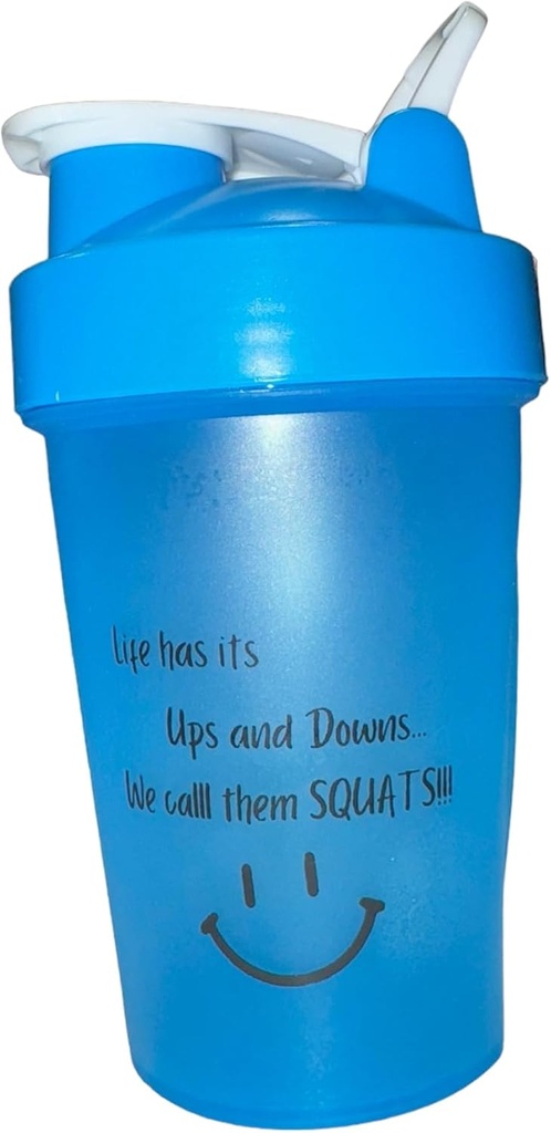 Botella Protein Shaker, ShakeELITE - 13oz BPA libre con bola de mezcla segura de leak-proof Lid - perfecto para gimnasio, fitness y la nutrición en marcha BLUE