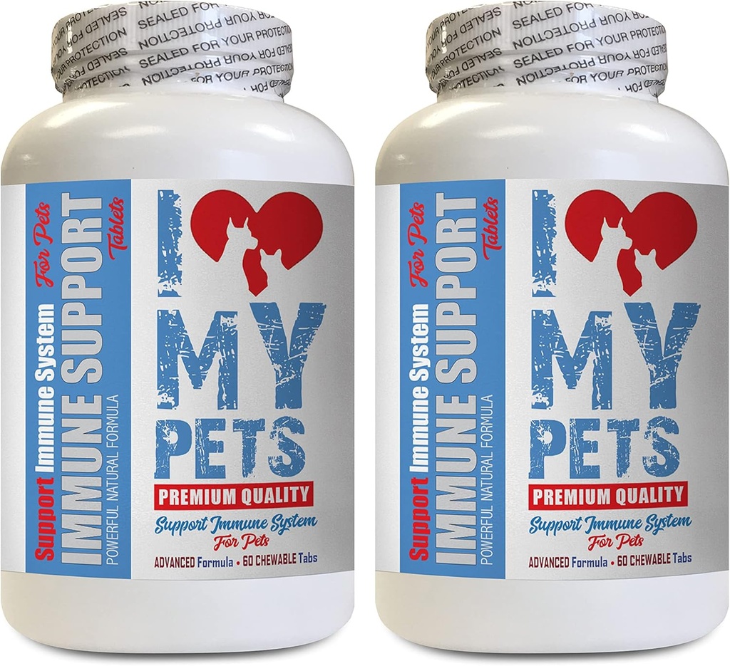 I LOVE MY PETS LLC Dog Immune Health - PET Immune Support - Dogs and Cats - Booster - Healthy - Turmeric for Dogs Joints - 120 Treats (2 Bottles)