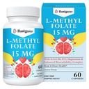 15mg L Methylfolate (5-MTHF)- ácido fólico activo Enriquecido con vitaminas B6 y B12-60 cápsulas vegetarianas - no GMO, libre de gluten