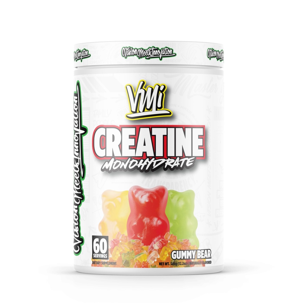 VMI Sports Creatine Monohydrate Powder Muscle Mass – Strength – Size – Power tención 5 Grams per Serving (60 Servings, Gummy Bear)