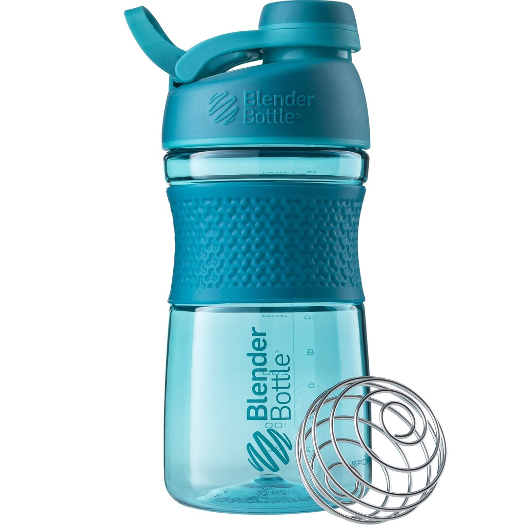 BlenderBottle 20oz SportMixer Protein Shaker Botellas con BlenderBall Wire Whisk, Rose y Teal