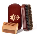 Cepillo de barba, 100% Boar Bristle Natural de la madera de nuez negro de la barba del cabello bigote afeitar cepillo de pelo facial