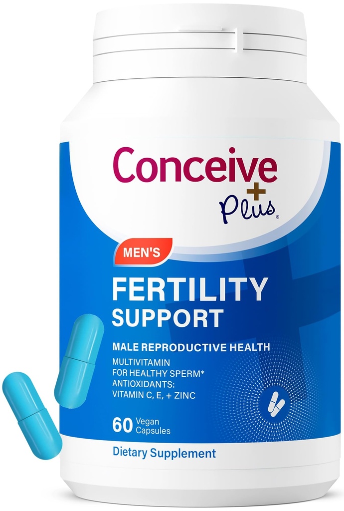 CONCEIVE PLUS Fertility Support for Men | Fertility Supplements for Men with Zinc, Vitamin C, E, Selenium | Motility Activator Multivitamin for Sperm Health & Conception | 60 Caps for 30 Days