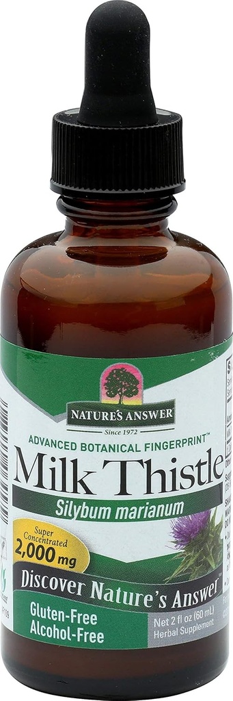Nature's Answer Milk Thistle Extract | Promotes Healthy Liver Function | Cleanse and Detox Supplement | Non-GMO, Kosher Certified & Gluten-Free 1oz (2 pack)