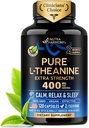 L Theanine 400 mg  L-Theanine Stress Relief ← Extra Strength Supplement Silencio Made in USA ← Relajación, Apoyo al sueño y la calma Silencio Para Hombres " Las mujeres permanecen bajo la base de plantas, no transgénicos " libre de gluten " viven 120 cápsulas vegetarianas