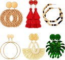 Ponpon 6-18 Parejas Pendientes para Mujer, Pendientes de Verano Ligero Pendientes de Estrecho Moda Declaración geométrica Pendientes de gota de hule para Mujer
