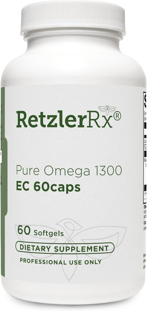 HormonasSynergy Omega 1300 EC Fish Oil Softgels - Alta resistencia Omega 3 Suplemento con la absorción mejorada - IFOS Verificado, Enteric Coated, 600mg EPA, 260mg DHA - 60 Conde