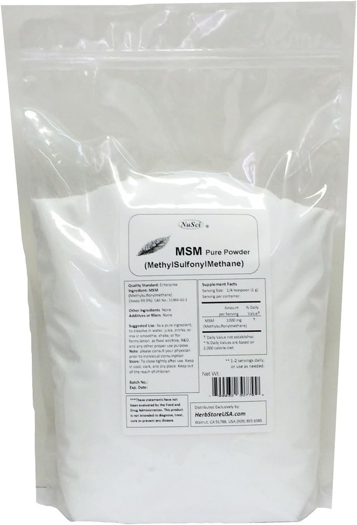 MSM (Methylsulfonylmethane) Powder puro (4000 gramos (8.8 lb))