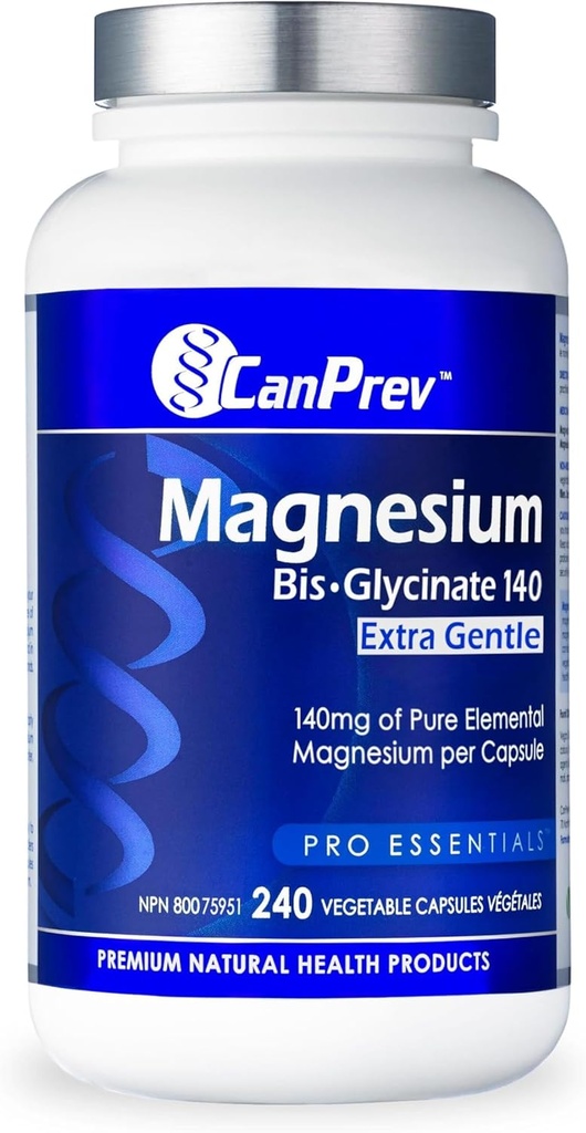 CanPrev Magnesium Bis-Glycinate 140 Extra Gentle Vegi Capsules, 240 Conde