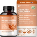 Curcumina Turmérica Orgánica con Pimienta Negra " BCM-95 - para Apoyo Inflamatorio, Cerebro " Salud Inmune - 60 cápsulas turméricas vegas, 1000 mg por servidumbre - Suplementos de Curcumina Herbal
