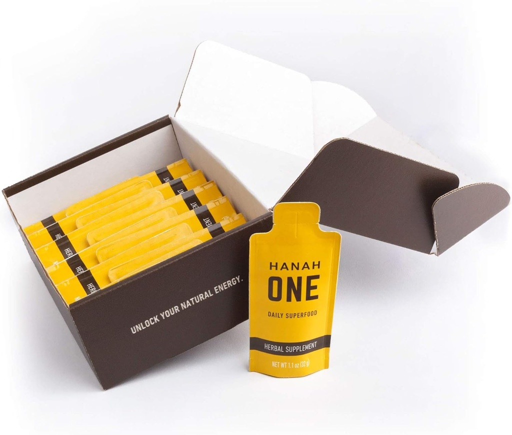 Hanah ONE Go-Pack - Suplemento superalimentario ayurvédico - inmunidad, claridad, resistencia - 12 paquetes de viaje