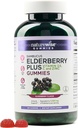 NatureWise Sambucus Elderberry Gummies - Immune Support Supplement for Kids Ages 4+ & Adults with Vitamin C, D3, Zinc - Elderberries Equivalent to 3520mg - Vegan, Non-GMO - 180 Count[90-Day Supply]