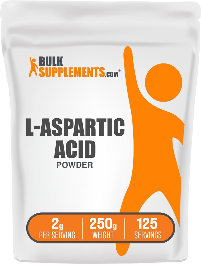 BulkSupplements.com L-Aspartic Acid Powder - Aspartic Acid Supplement, Amino Acids Supplement - Gluten Free, 2g per Serving, 250g (8.8 oz) (Pack of 1)