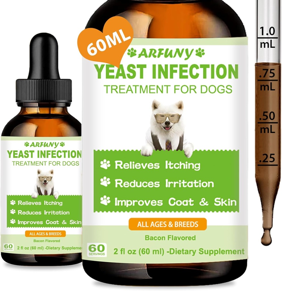 Tratamiento de Infección por Levadura Natural para Perros TENIDO 60ML Asistencia Alivio por Itch Saludable TERRIOR Tratamiento de Infección por Perros ANTERIGEN Alivio por Inflamación por Perros, Alivio por Alergia &amp; Esquí Alivio por Itch