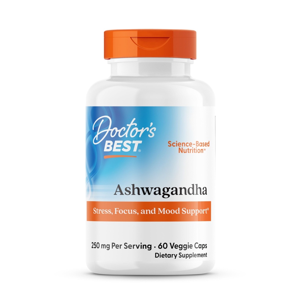 Mejor Ashwagandha del médico con Sensoril, Herb ayurvédico, Extracto de Withania somnifera estandarizada, Probada clínicamente para apoyar el foco mental, Salud cardiovascular y energía sana, 125 mg, 60 Conde