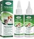 Eye Drops for Dogs and Cats, Gentle Formula Dog Eye Drops, Flush & Soothe Eye Irritations Supports Eyes Infection Relief Eye Cleaner, - Pet Eye Gentle Care Supplement Cats Drops for Eyes - 4.04 fl oz