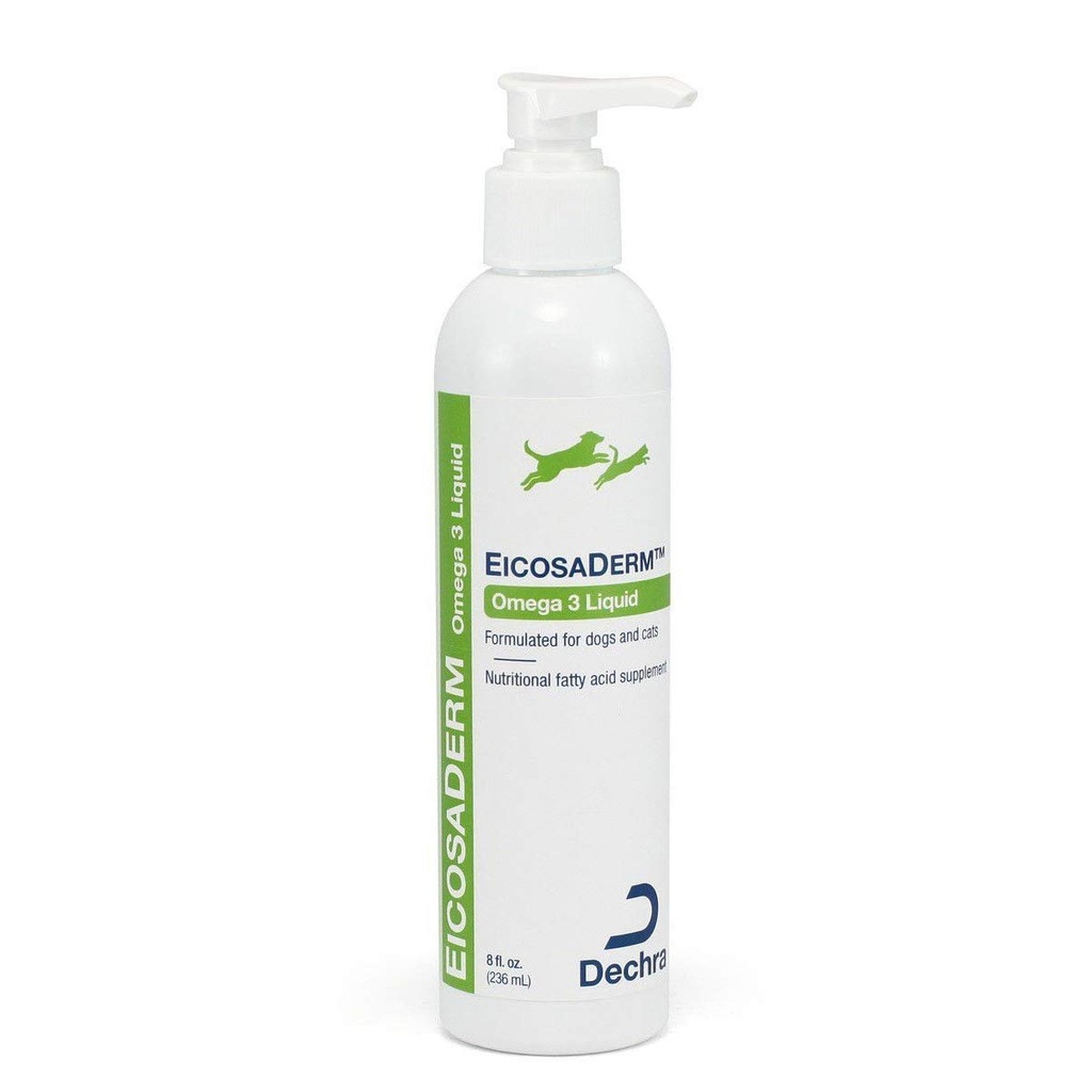 Dechra EicosaDerm Omega 3 Liquid for Dogs & Cats - Nutritional Fatty Acid Supplement, 8 Fl Oz (Pack of 1)