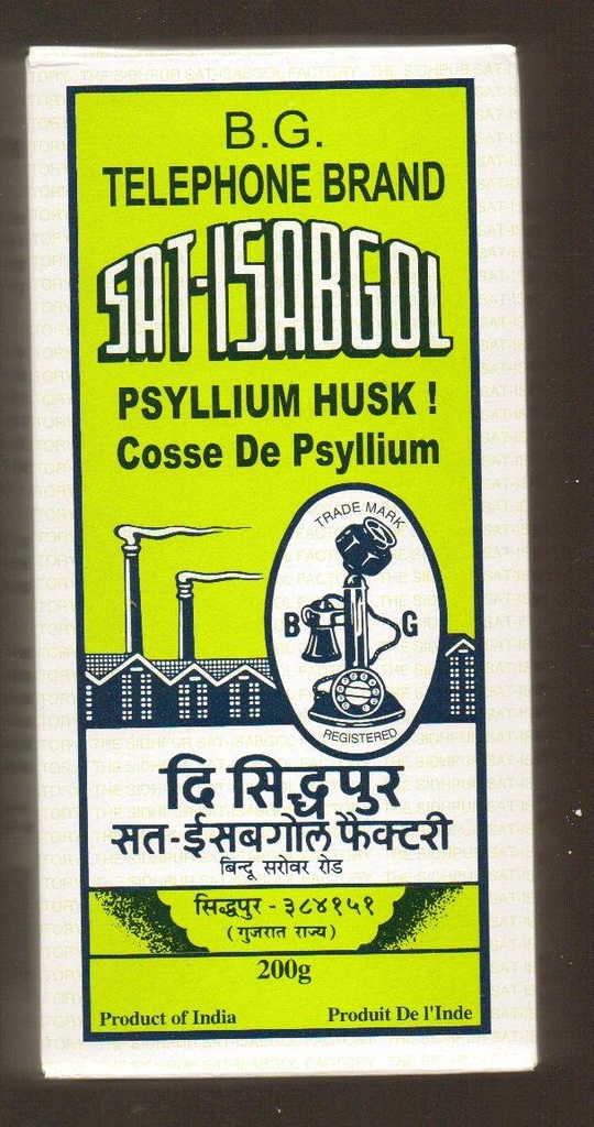 Teléfono Marca Psyllium Husk (Sat-Isabgol) 200 Gram