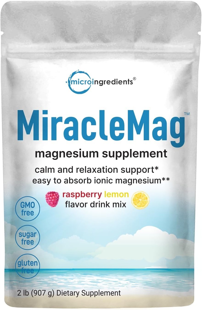 Calma Magnesium Powder, 2lbs ← Magnesium Citrate Powder  Sweet Raspberry Lemon Flavored Silencio " Relajación Apoyo mineral ← Fácilmente Absorbed ← Non-GMO, Vegan, Sugar Gratis