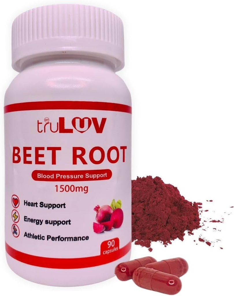 Beet Root Capsules 1500mg, 90 Count – Supports Health