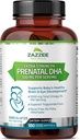 Zazzee Extra Strength Prenatal DHA 500 mg, 180 Enteric Coated Softgels, 1000 mg Omega 3’s, 1000 UI Vitamin D3, Burp Gratis, No Fishy Aftertaste, Superior Triglyceride Form, Purified Deep Sea Fish Oil