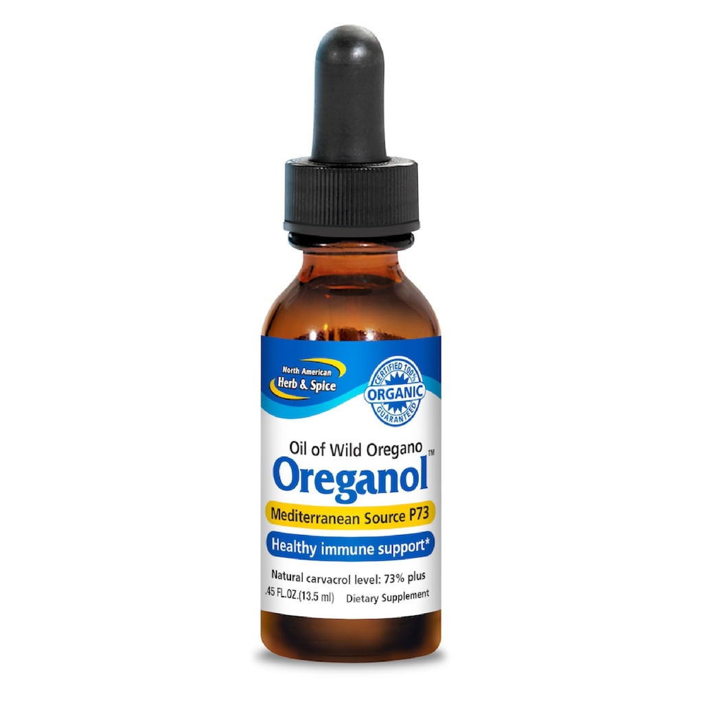 NORTH AMERICAN HERB " SPICE Oreganol - 0.45 fl. oz. - Aceite de orégano salvaje, orgánico - Fuente Mediterránea P73 - Non-GMO - 194 Servimientos