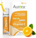 Aurora Nutrascience Micro-Pack Liposomal Vitamina C, Immune Support, 1,000 mg Por Serving, Vegan, Gluten Free, Non-GMO, 10 Single Serve Packets, Orange
