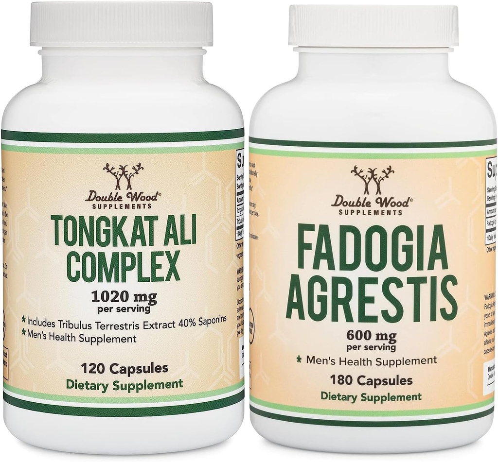 Suplementos de madera doble Tongkat Ali y Fadogia Agrestis Bundle - Salud de los hombres y rendimiento deportivo