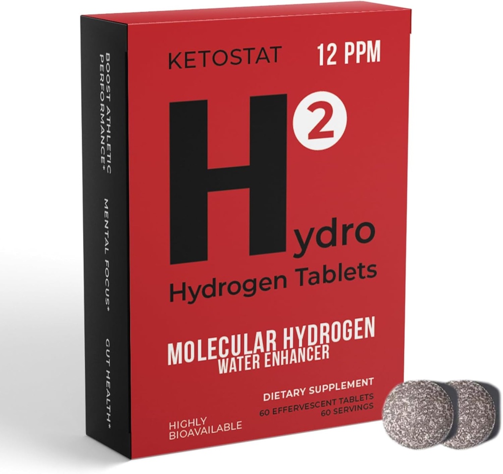 Hidrogen Water Tablets for Drinking Water 60 Cuenta 12 PPM Nanobubbles- Travel Friendly US Company