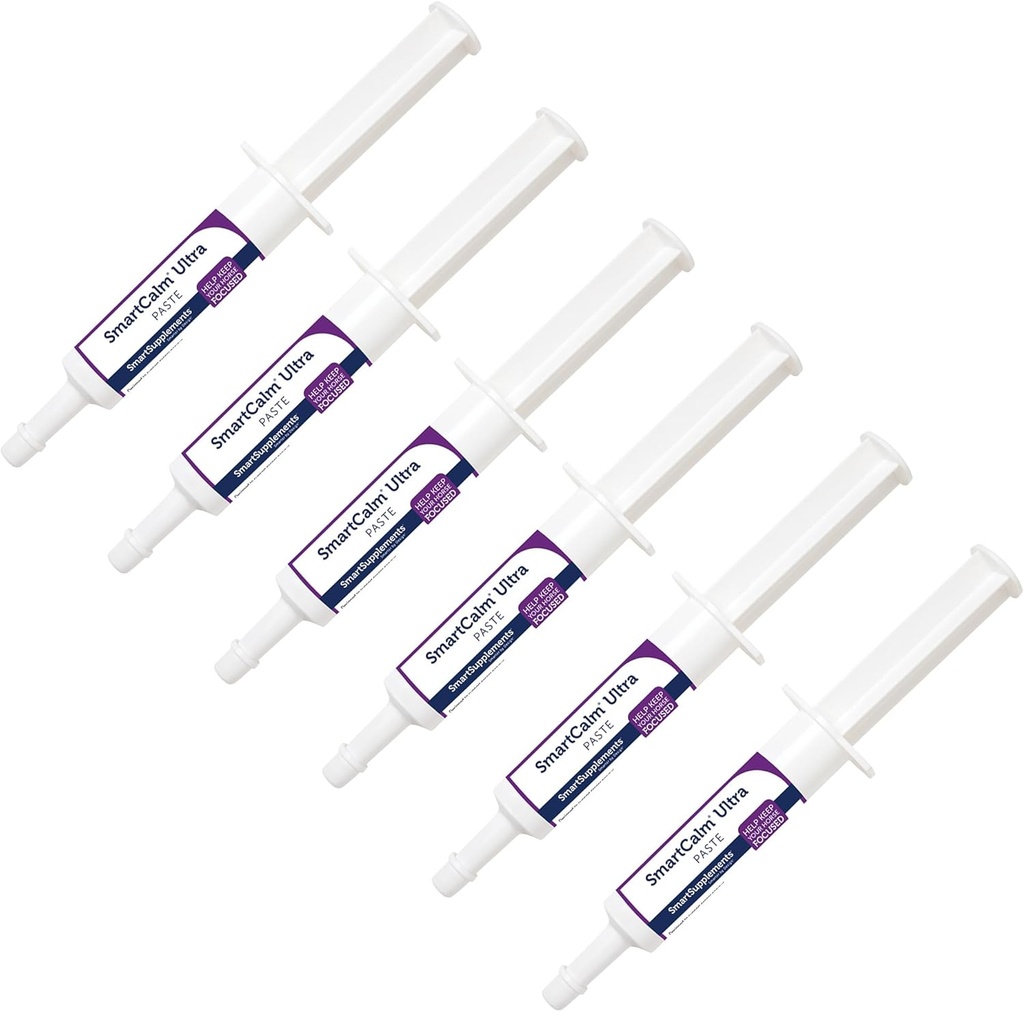 SmartCalm Ultra Paste Calming Horse Suplementos Silencio No Añadido Herbs or Sugar Silencio Equine Suplemento TENIDO Ayudante con Skittish Horses Silencioso Pack de 6 Tubes