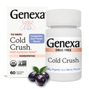 Genexa Cold Crush Ø Multi-Symptom Cough < Cold Relief for Adults ← Delicious Organic Acai Berry Flavor ← Certified Organic &amp; Non-GMO TEN Homeopathic Remedy Made Clean ← 60 Chewable Tablets