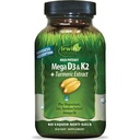 Irwin Naturals High Potency Mega D3 &amp; K2 + Extracto Turmérico - 60 Liquid Softgels - Huesos saludables &amp; Función Inmune