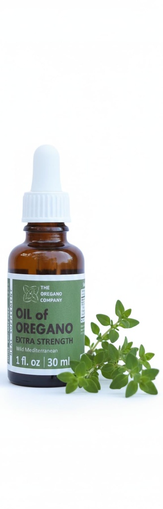 THE OREGANO COMPANY- Oil of Oregano 1 fl. oz 30 ml, 90+ Carvacrol, Extra Strength, Líquido, Vegan, Vegetariano, No GMO, Gotas Grado de Alimentos Naturales, Aceite De Oregano