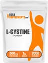 BulkSupplements.com L-Cystine Powder - L-Cystine 500mg, L-Cystine Supplement, Amino Acid Supplement - for Immune Support, Gluten Free, 500mg por Serving, 1kg (2.2 lbs) (Pack of 1)