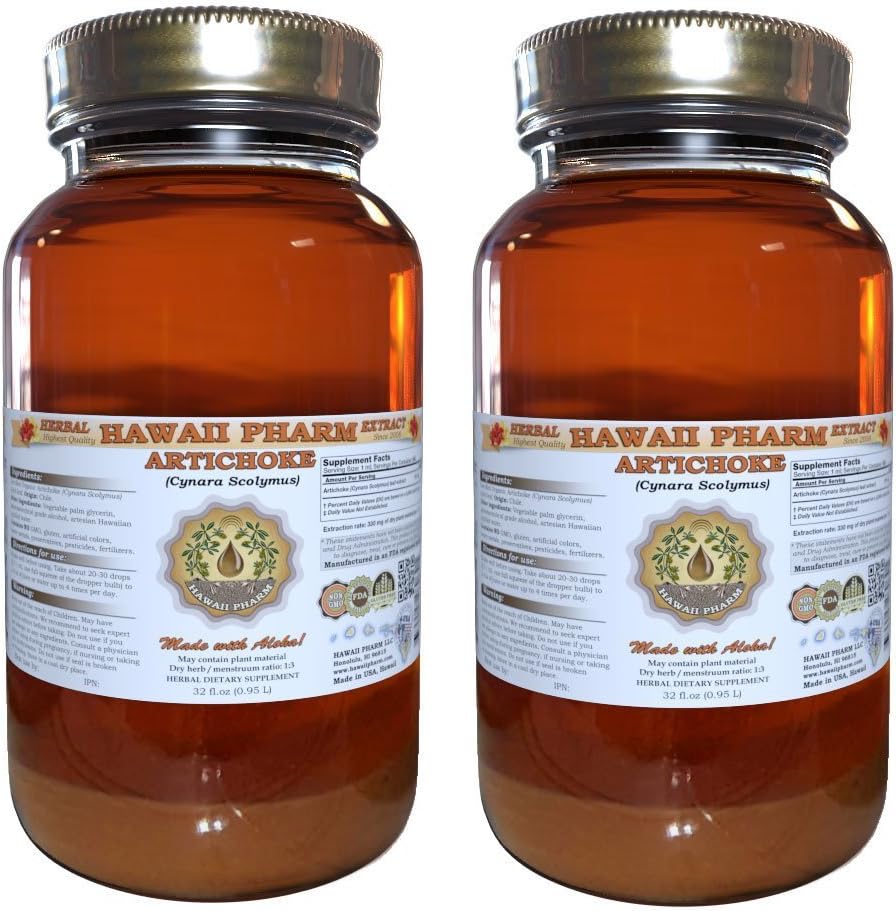 Artichoke Liquid Extract, Organic Artichoke (Cynara scolymus) Tincture 2x32 oz Unfiltered