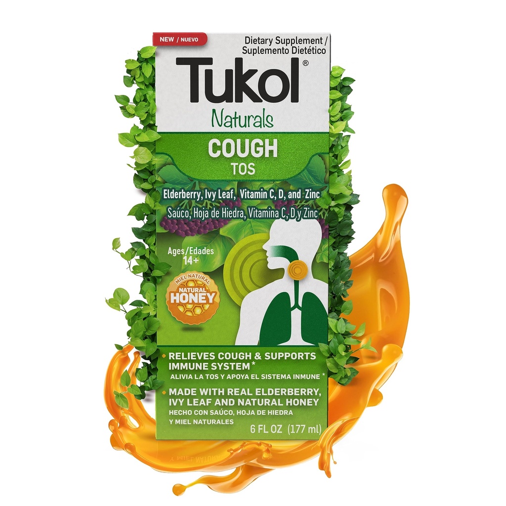 TUKOL Naturals Elderberry Syrup con vitamina C, D y Zinc, Immune Support Supplement with Natural Honey for Adults &amp; Adolescentes, Herbal Elderberry Boost for Immunity & Antioxidant Support, 6oz