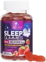 Gummies de sueño para adultos fuerza extra 8mg - Melatonina con Passiflora Extracto para el sueño relajante - Melatonina interina rápida Suplemento de goma de sueño, Vegan, No GMO, sabor a fresa Tasty - 60 Gummies