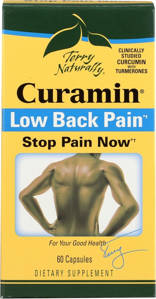 Terry Naturalmente Curamin Baja Dolor de Atrás - 60 cápsulas Vegan - Suplemento de Alivio dirigido, soporta cartílago saludable &amp; Comfort - No Gluten-Free - 20 Actuaciones