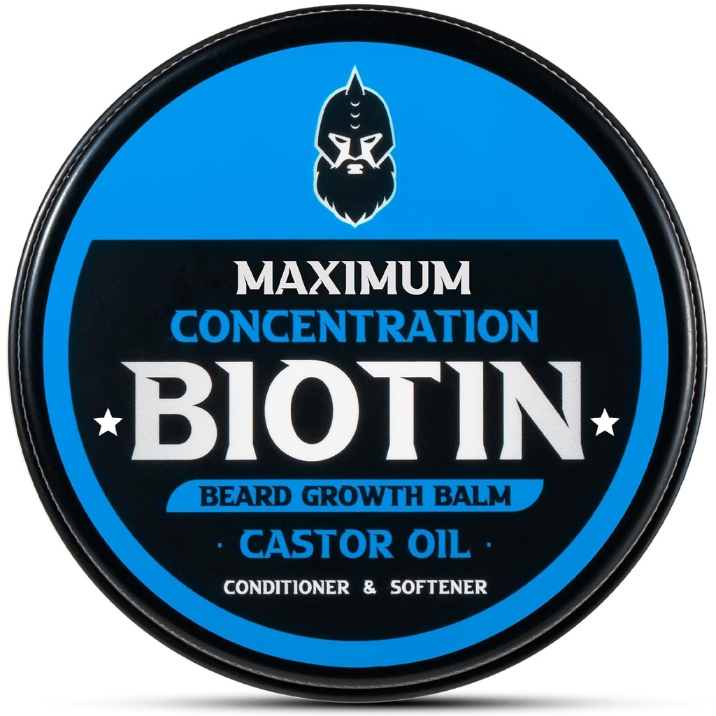Beard Balm, Concentración Máxima Biotina, con aceite de Castor y aceites Argan & Jojoba, promueve el crecimiento de la barba, los estilos, fortalece " Suaviza las barbas " bigotes, 2 onzas,Cedar