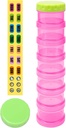 7 Day Pill Organizer Case Stackable Suplementos semanales Vitaminas Pills Holder Dispenser Extra Grande Rosa Translúcida con etiqueta y 2 Más Lidos