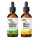 Wild &amp; Organic Ginkgo Biloba Tincture 2 fl oz &amp; Maca Root Tincture 2 fl oz
