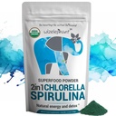 Chlorella Spirulina Powder Organic | Super Greens Powder and Smoothie Mix | Rich in Chlorophyll for Immune Support and Energy | Raw Vegan Protein | Spirulina Chlorella Powder | 50 Servings