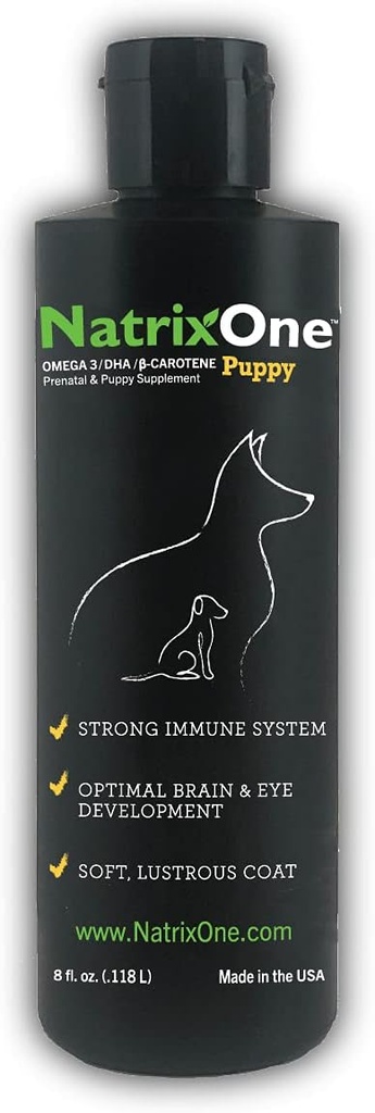 100% Pure Camelina Oil for Puppies, 8 oz - Puppy Immune System and Cognitive Development Booster, Protective Care - Omega 3 by NatrixOne