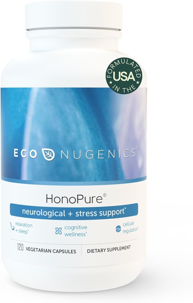 EcoNugenics – HonoPure – 120 Capsules ← Profesionalmente Formulado con 98% Pure Honokiol ← Apoya la Salud Celular, Neurológica y Cognitiva Silenciosa, Eficaz y Alta Previsión Antioxidante