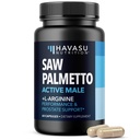 Saw Palmetto 500mg y L-Arginine 500 mg - Salud de próstata y suplementos de óxido nítrico para hombres - 60 cuenta - Función urinaria Apoyo y resistencia para hombres activos - Vegan, No GMO, 1 mes de suministro