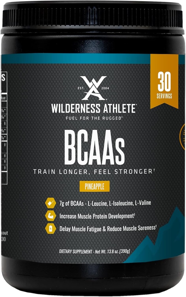 Atleta de la naturaleza - BCAAs - Aminoácidos de cadena ramificado Polvo - Aminoácidos esenciales Suplemento para hombres y mujeres - BCAA Suplemento con Complejo de Aminoácidos Optimal (Pineapple)