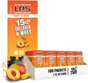 Diseños Nutricionales LPS LPS Láquico &amp; Whey Protein Suplemento - Bebida no GMO, libre de azúcar - promueve la piel sana y el pelo para mujeres, mango de durazno, servidumbre individual (100 paquetes)